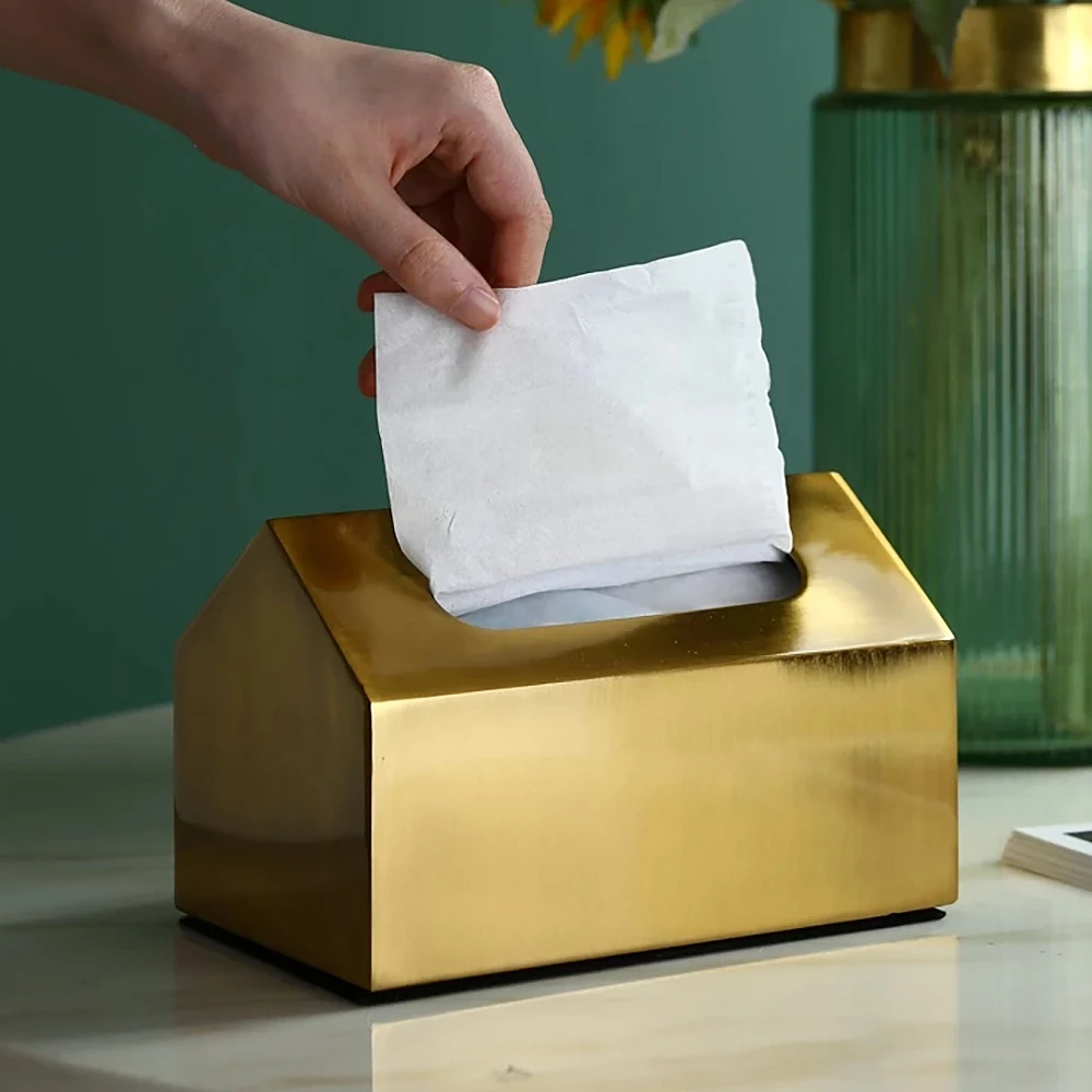 

A20F-1Pc металлическая коробка для салфеток квадратный золотой прямоугольник дом геометрическая настольная организация хранения гостиная современный домашний декор
