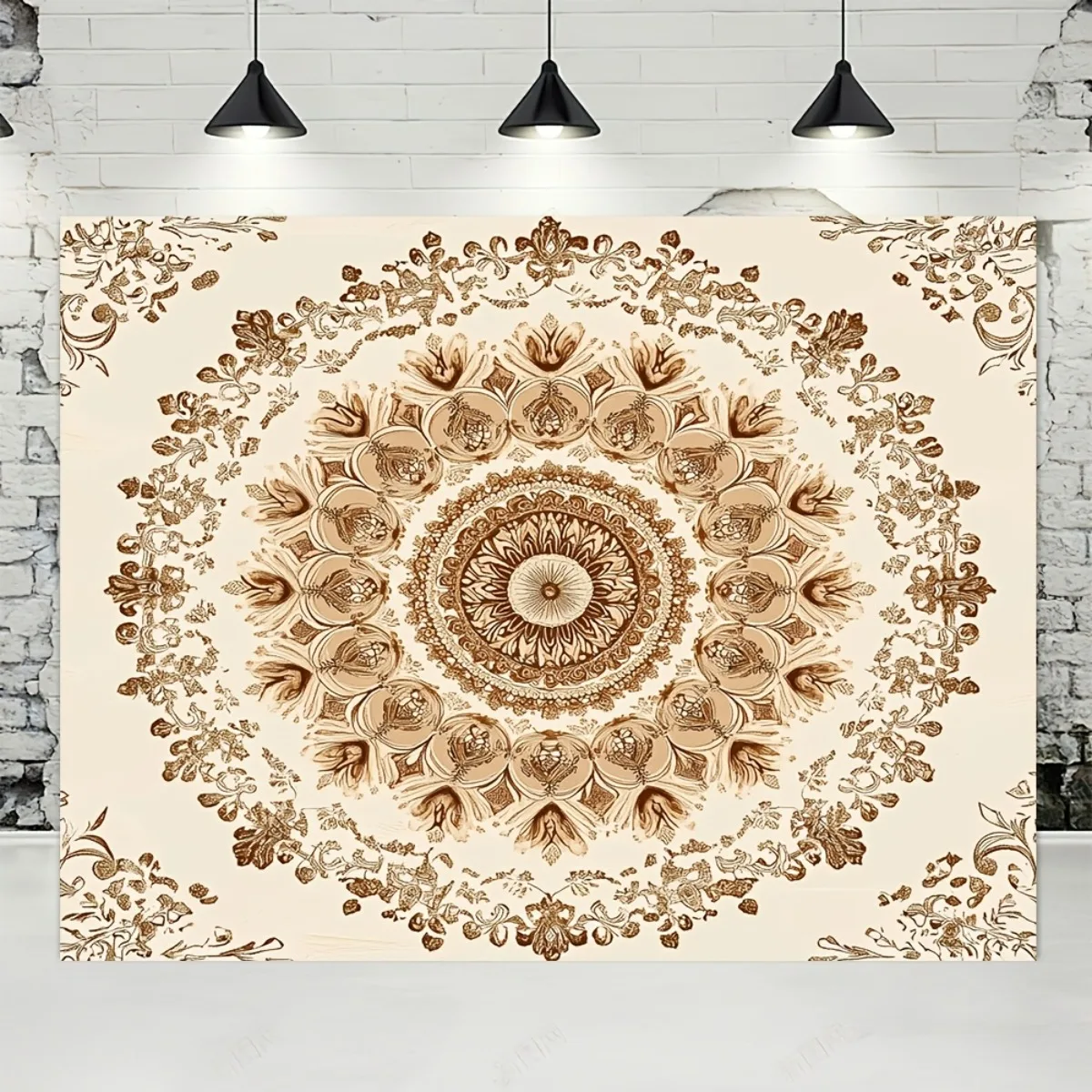 Tapiz Bohemio Mandala 2D Plano, 1 Pieza - Colgante de Pared con Mandala Multicolor Vibrante, 100% Adecuado para Decoración Inter