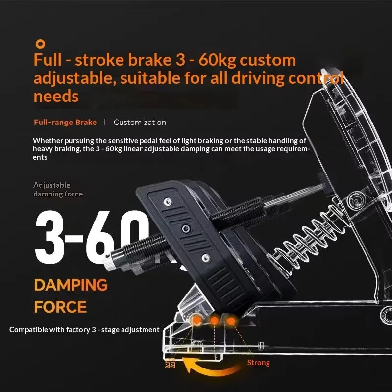 Kit de modification MOD pour pédales Thrustmaster T598 avec amortissement hydraulique pour accélérateur, embrayage et frein, pour une sensation au pied de jeu de course simulé
