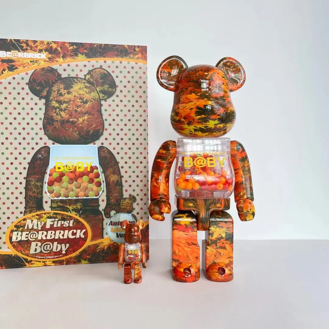 Bearbrick Maple Leaf Chiaki 400%+100% Premium Edition Building Block Bear Collection Gift Doll Joints Can Be Transferred To Doll