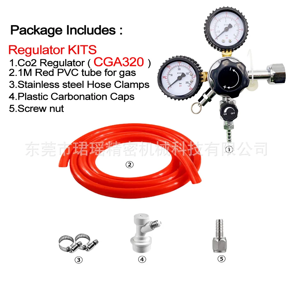 

Beer brewing CO2 regulator safety relief valve pressure relief meter W21.8/CGA320 set