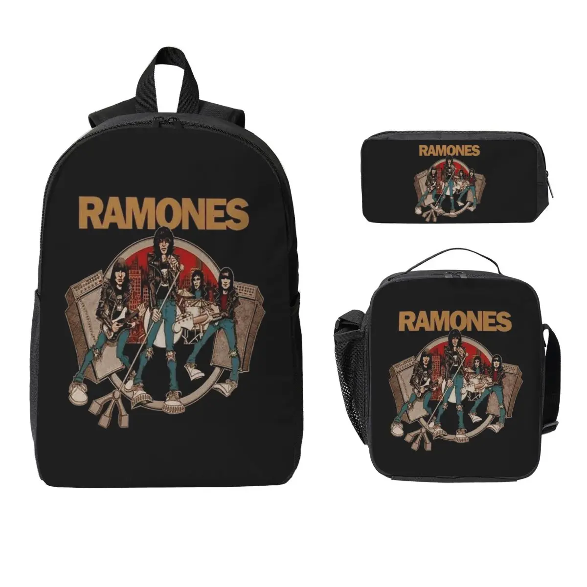 The Legend Band Ramons Essential Ramons Backpack BookBag School Bag Laptop Shoulder Bags 3ps Insulated Lunch Bag Pencil Case