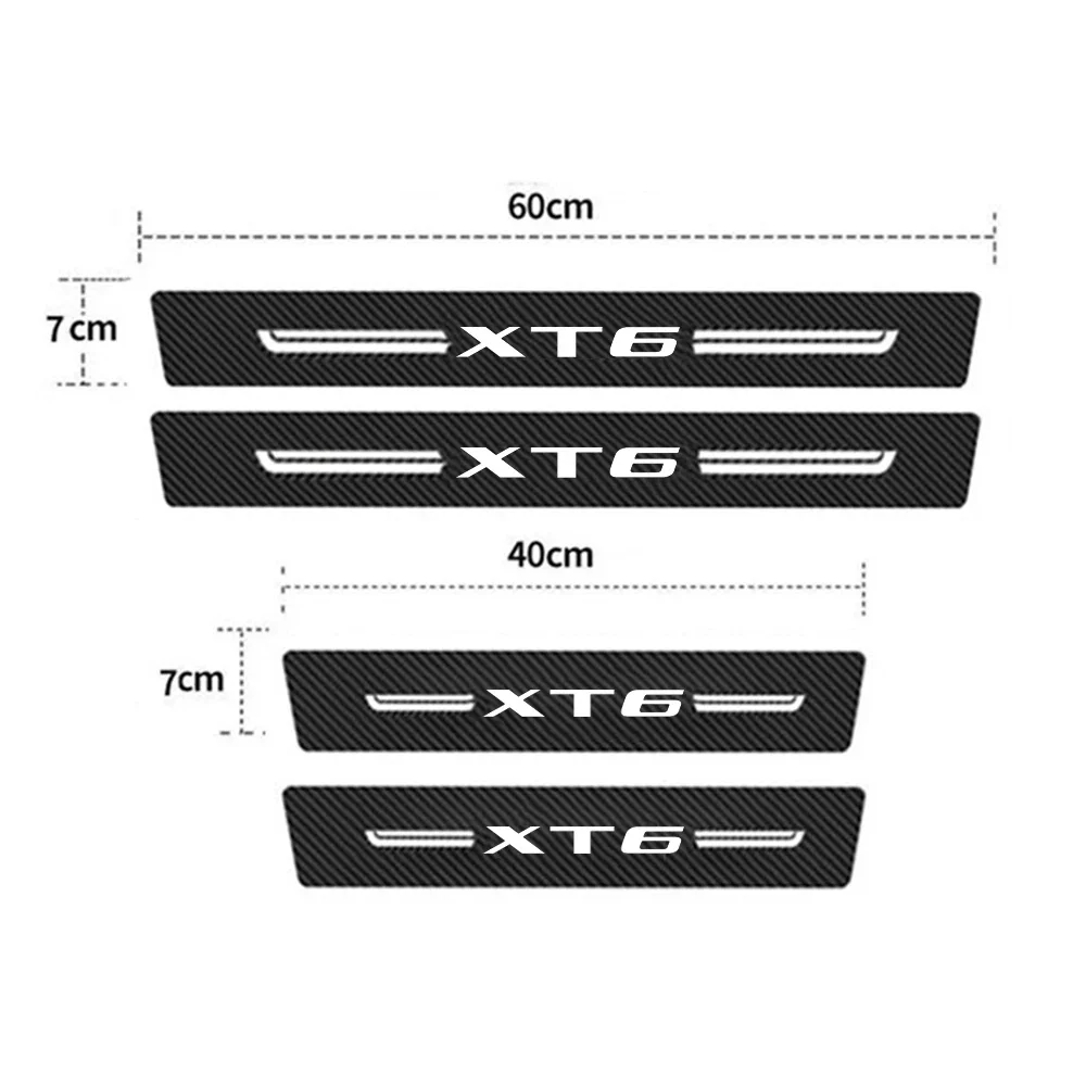 Car Trunk Rear Bumper Guard Stirps Carbon Fiber Protector Stickers for Cadillac XT6 Logo Door Sill Threshold Anti Scratch Strips