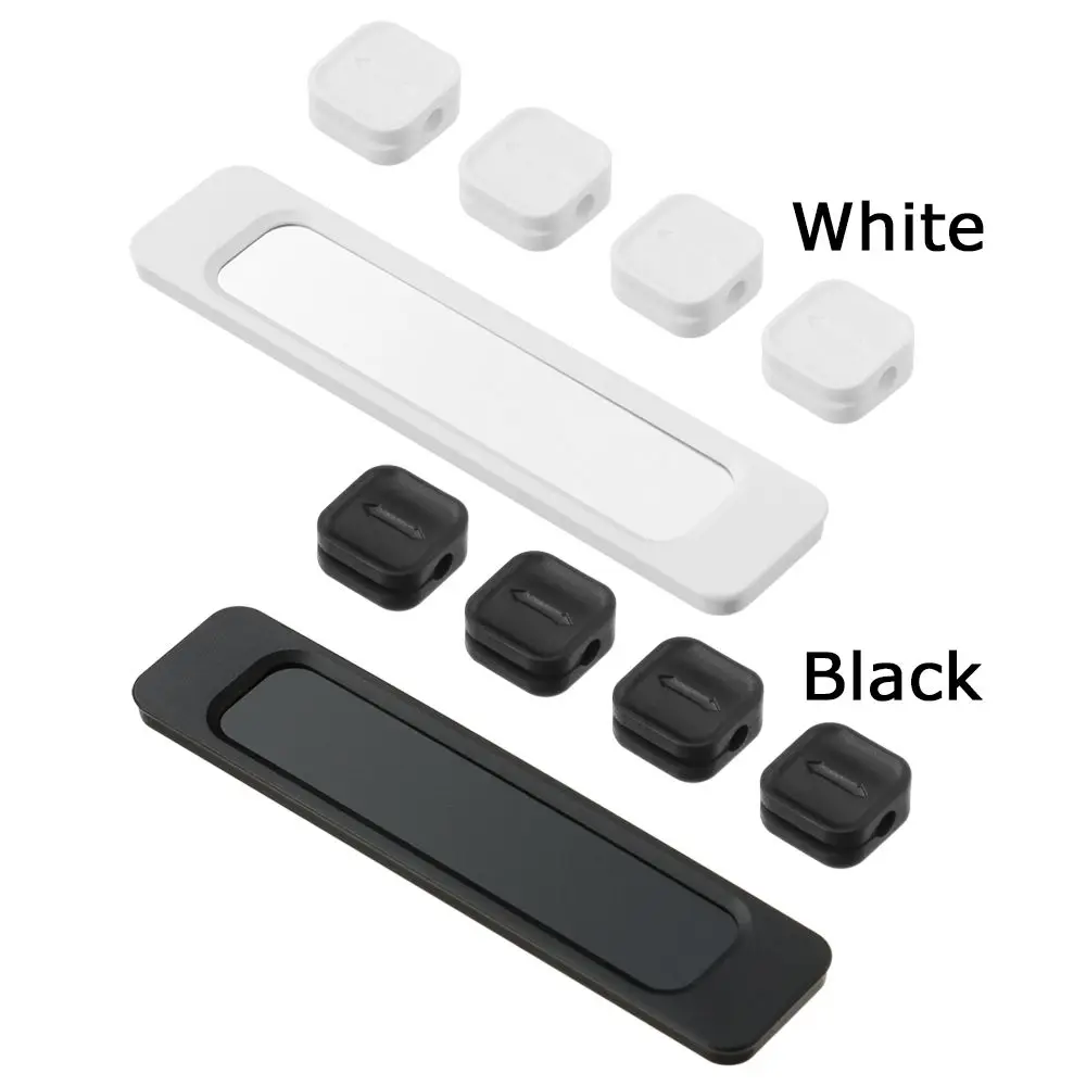 4 Hole Cable Organizer Magnetic Cable Management USB Cables Holder Silicone Flexible Desktop Clips for Mouse Wire Organizer