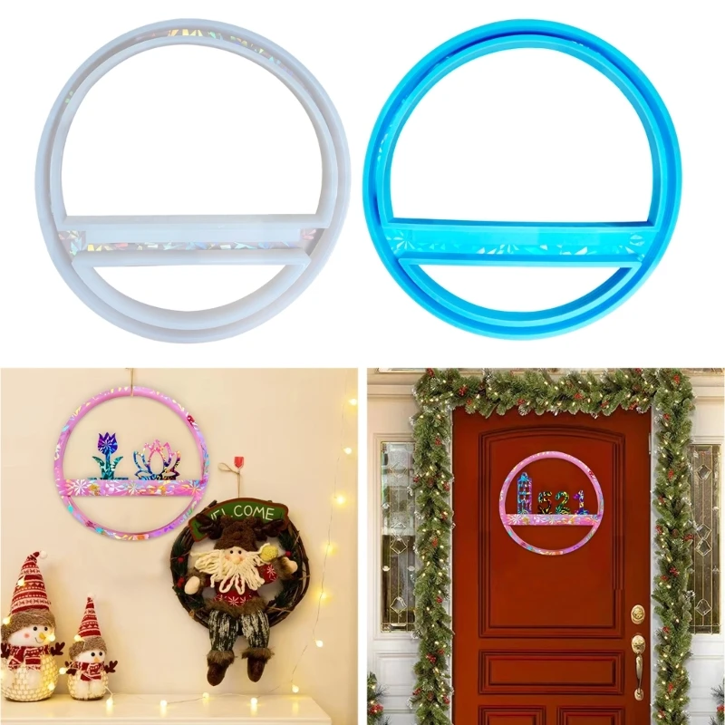 

Handmade Personalized House Signage Silicone Crafting Mold with Card Slot DIY Round Door Sign Plaque Epoxy Resin Casting Mould