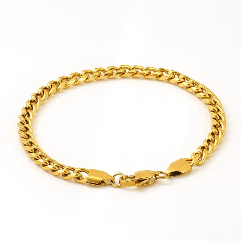 

Hip Hop Men's and Women's Round Ground Chain Stainless Steel Jewelry Bracelet