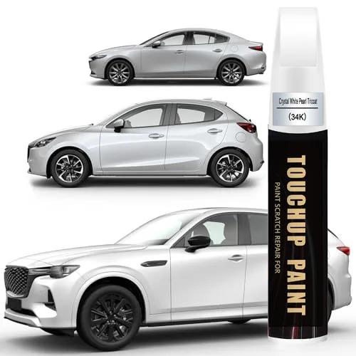 Crystal White Pearl Tricoat(34K) Touch up Paint for Mazda OEM Color Match Car Paint Scratch Repair Kit