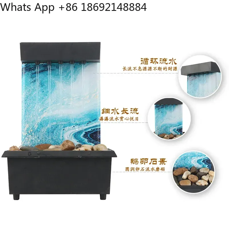 Creative Running Water Ornament for Office Home Living Room Coffee Table Desktop Small Fountain Landscape Decor