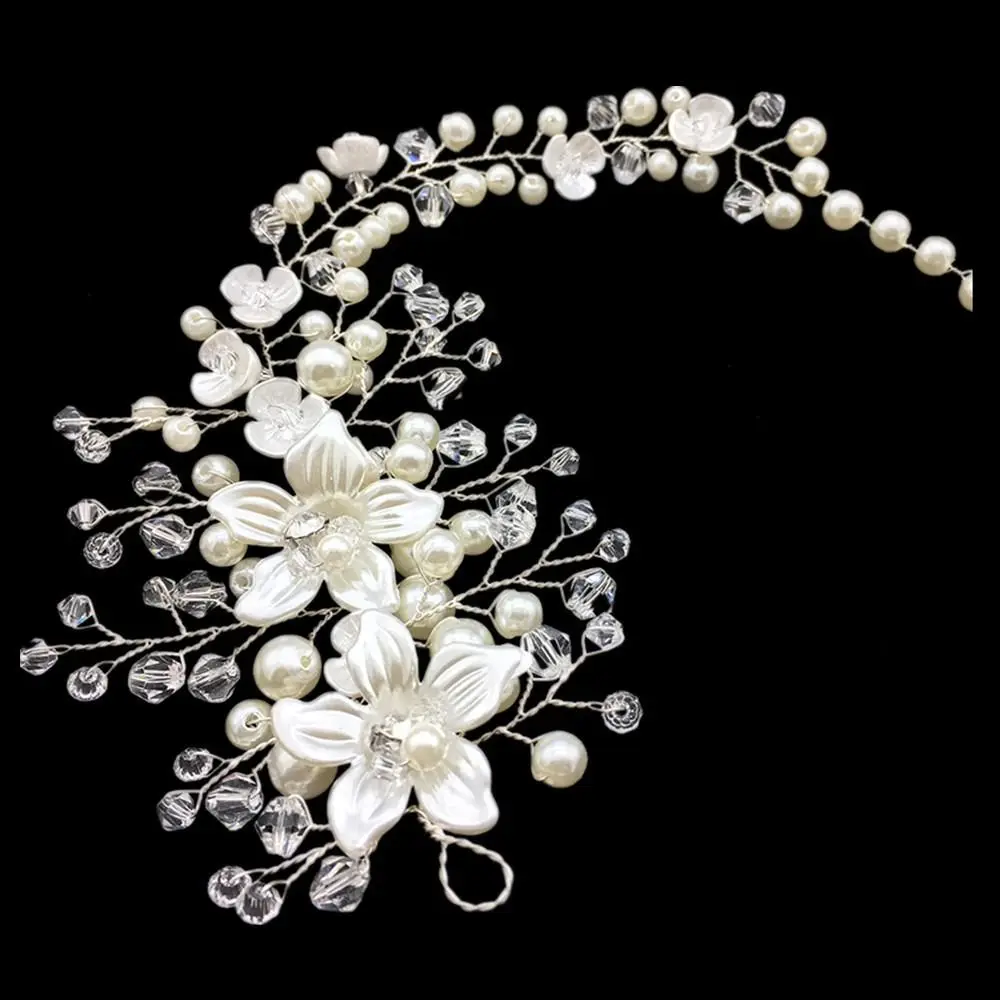 Trendy Bridal Tiara Hair Ornament Handmade Crystal Headband Tiara Jewelry Golden Flowers Leave Rhinestone Hair Band