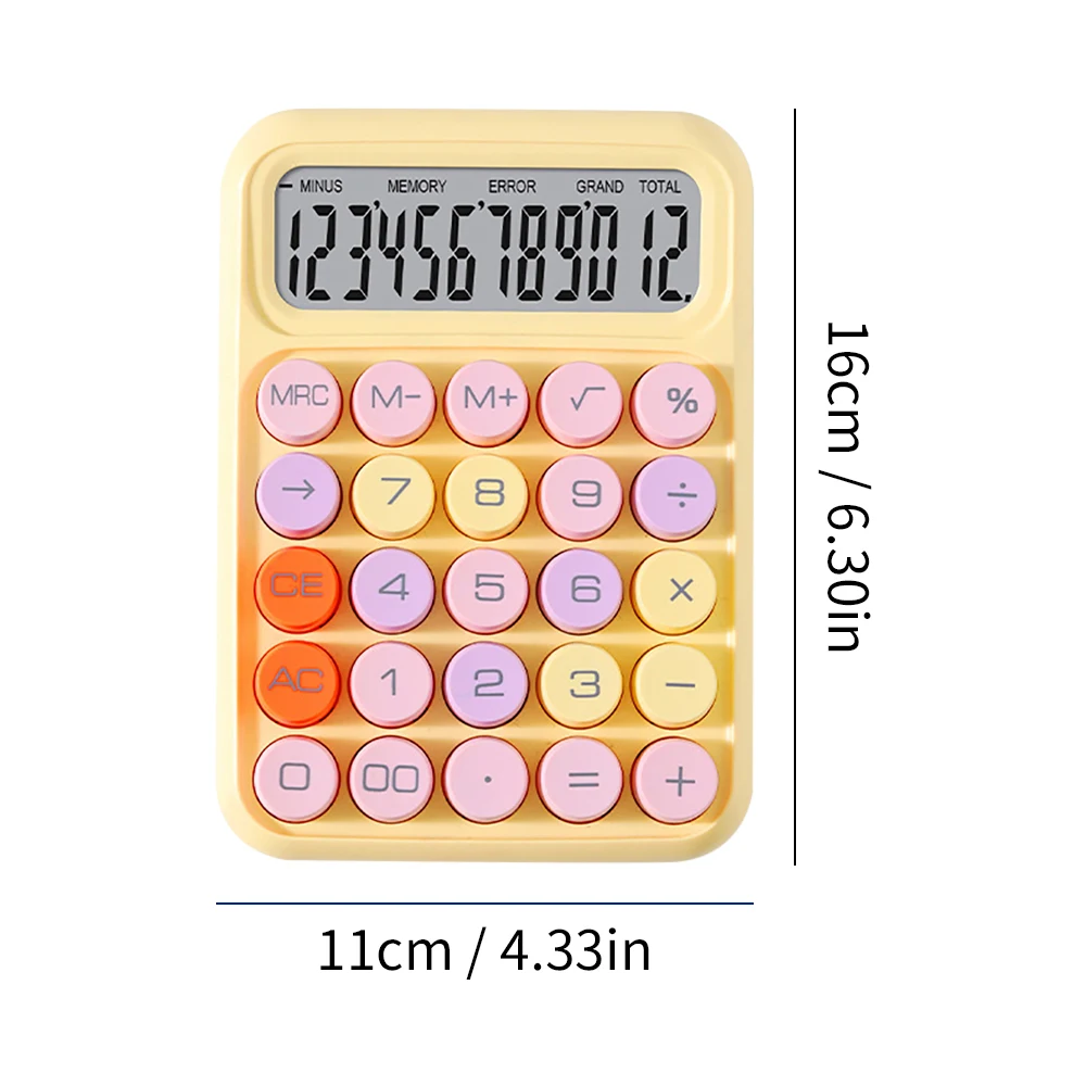 NEW Kawaii Calculator Cartoon Candy Colour Silent Mechanical Keyboard Desktop Financial and Accounting Learning Calculator