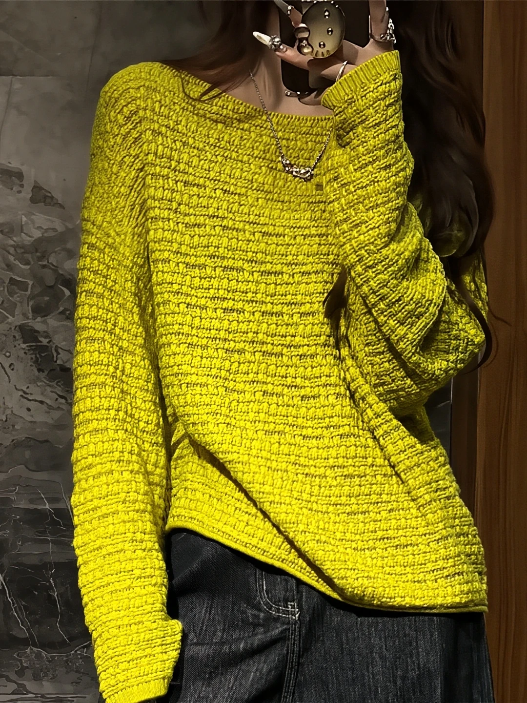 

Faionable Korean Sle round Ne Knitwear Soft Cozy Simple Design Autumn Winter Women's Top Comfortable Warm Long Sve