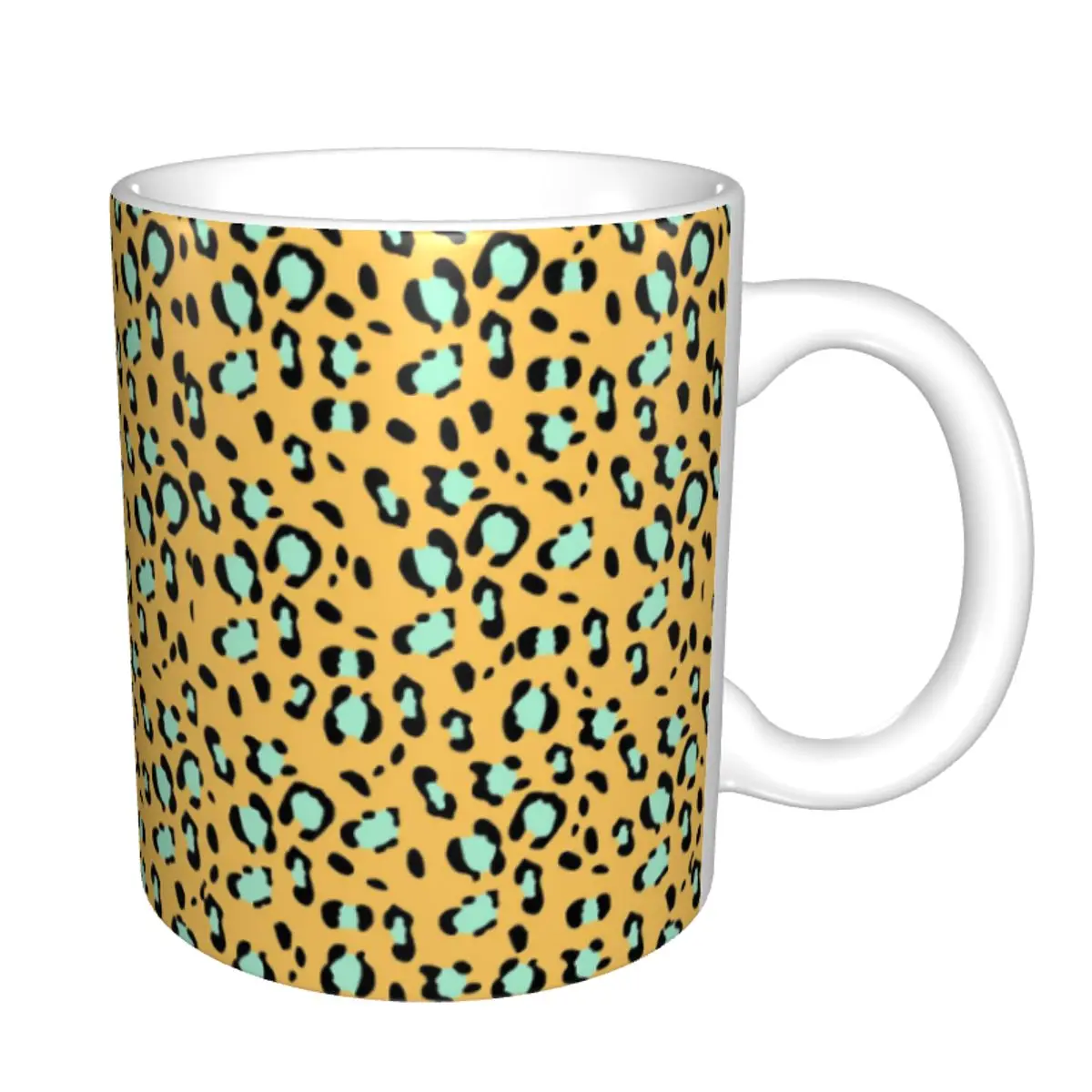 Personalized Leopard Print Colorful Coffee Mug DIY Ceramic Milk Tea Mug