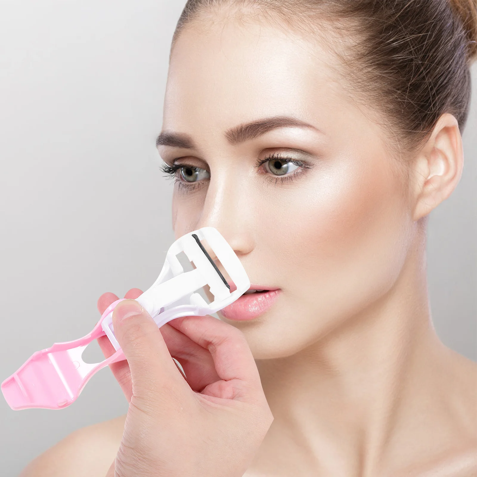 

1Set Push Type Eyelash Curler Small Light Portable Radiant Eyes Makeup Anytime Great Gift Idea Pink Eyelash Curler