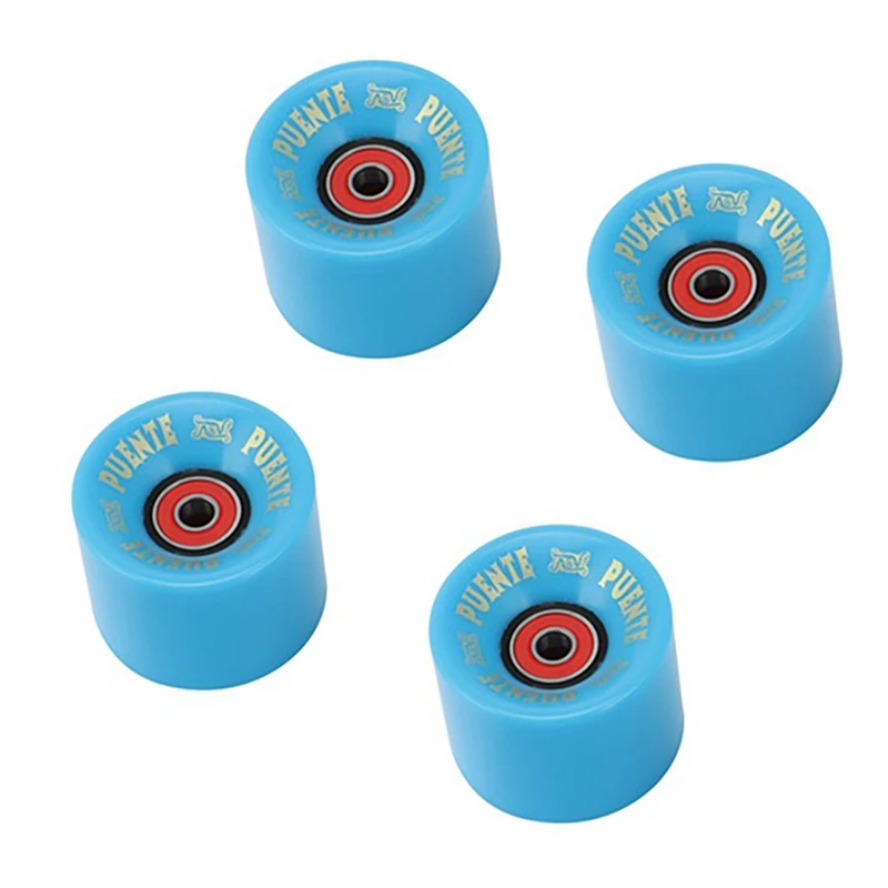 PUENTE 4Pcs Cruiser Skateboard Wheels PU Wheels Long Board Cruiser Wheels With ABEC-9 Bearings