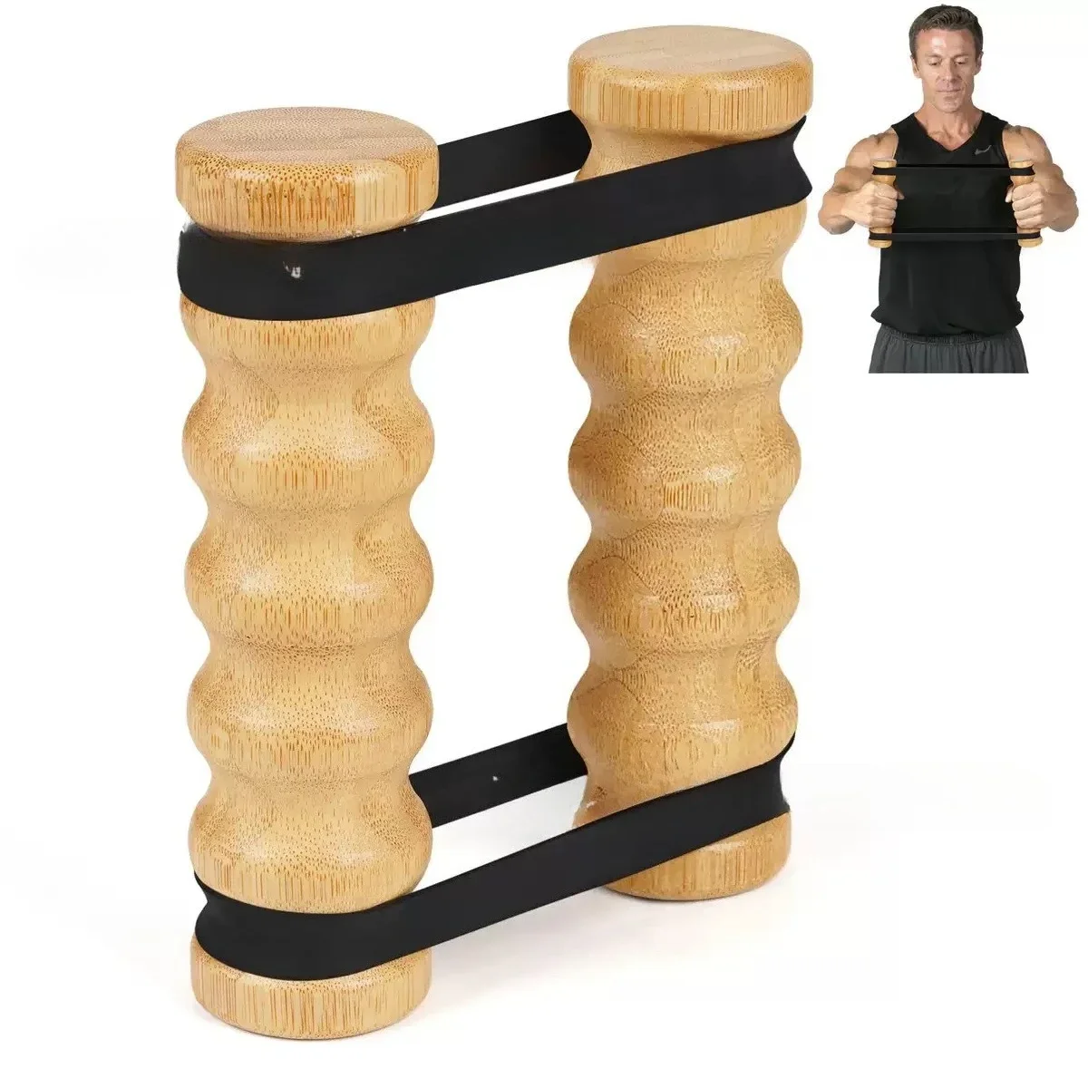 Wooden Foot Massage Roller Stick 18x5 Cm Natural Wood 2 Pack for Feet Arms Back and Legs Muscle Relaxation