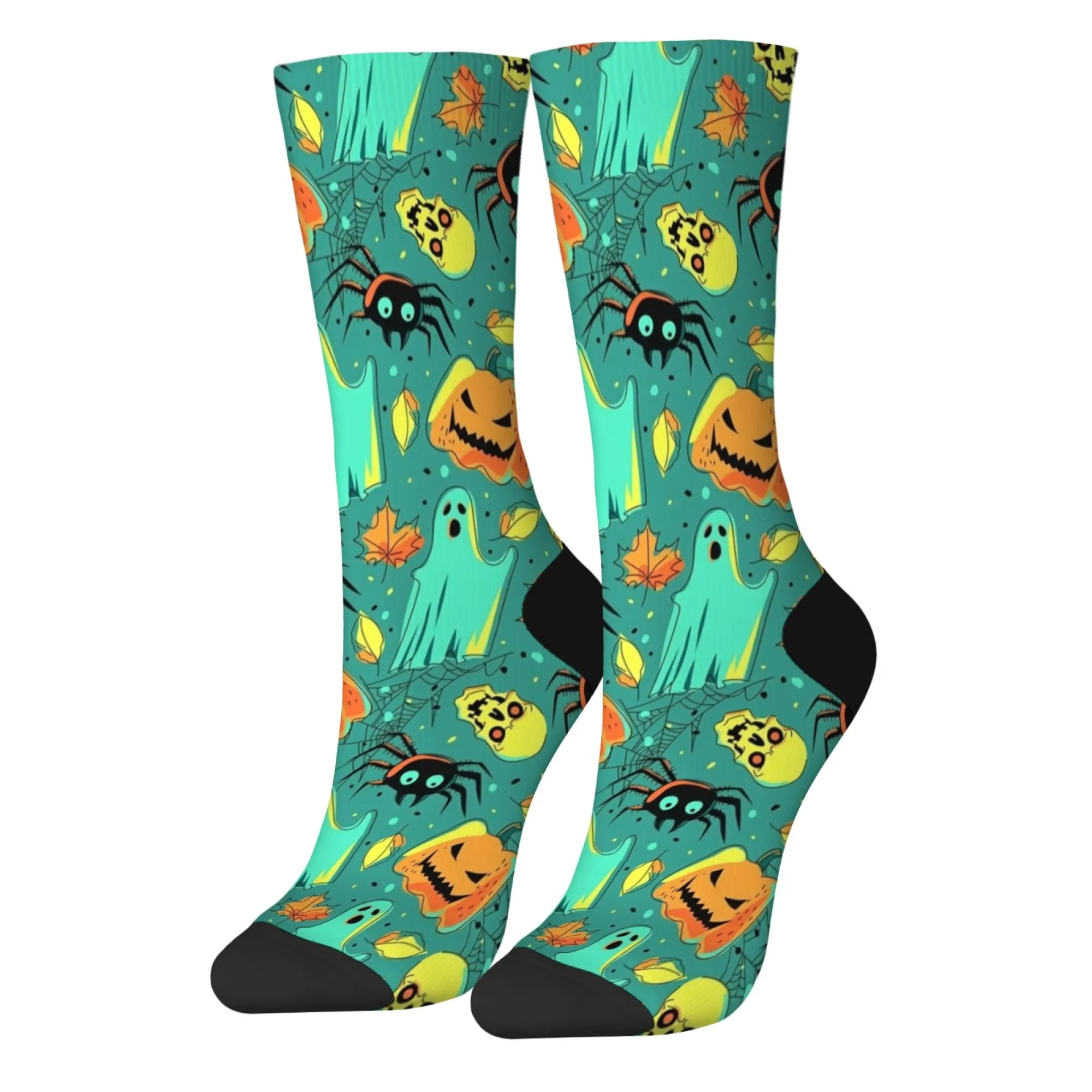 Fashion Novelty Men's Crew Socks Halloween Theme Print Perfect Gift for Boyfriend Husband Unique Festival Night Party Socks