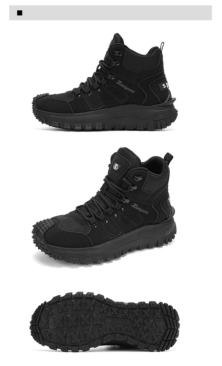 Herren-High-Top-Wanderstiefel in großen Größen, modisch, mit komfortablem Futter, flexibler und dicker Sohle, hervorragendem Grip, geeignet für Outdoor-Wanderungen, Trekking, Camping und andere Aktivitäten. – Detail 23