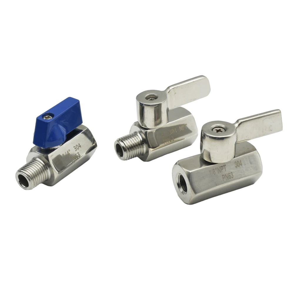 1/8 1/4 3/8 1/2 3/4 BSP NPT 304 Stainless Steel Mini Ball Valve Sanitary  Water Oleic Acid Two-way Ball Valve Self-made