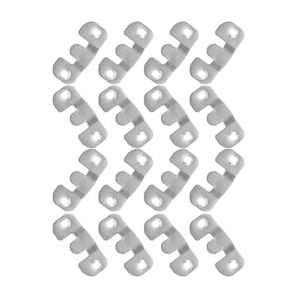 

16 Pcs Bed Hanger Frame Buckle Set Clips Stainless Steel Glass Clamp Bathroom Mirror