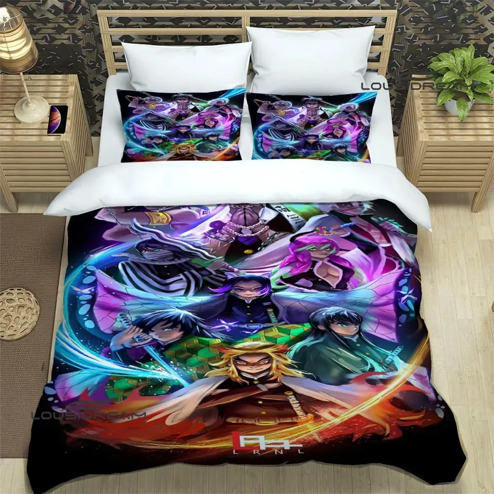 

3D Print 3D Print Demon Slayer Anime Bedding Set Double Twin King Duvet Cover Comforter Pillowcase Boys Girls Adults Bedroom