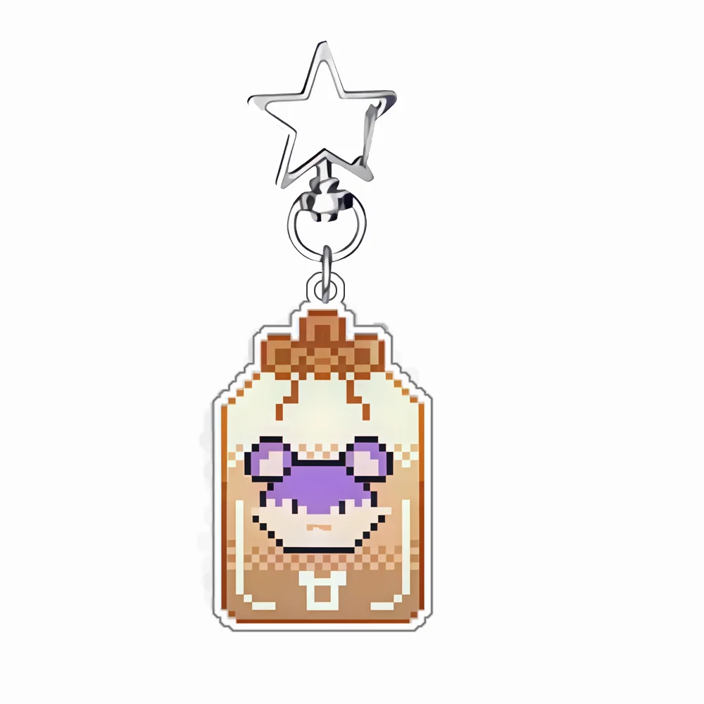 Anime Game Acrylic Keychain Mew Mimikyu Psyduck Zeraora Jirachi Rattata Golduck Litten Marill Car Key Pendant Cartoon Pendant view 5