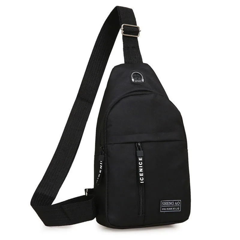 Men\'s Multifunction Shoulder Bag Messenger Oxford Cloth Chest Bags Anti-theft Crossbody USB Charging Waterproof Waist Pack