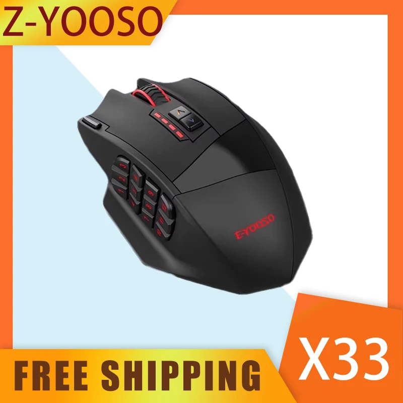 Redragon X33 Mouse 2mode Wireless RGB 16 Keys Rechargeable Esports Gaming Mouse Macro Programming Custom Pc Gamer Accessories