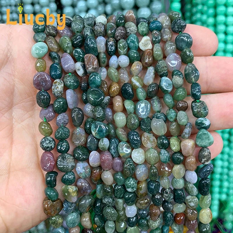 Natural stone Indian agate in arbitrary shapes beads For Jewelry Making DIY decoration anklet Accessories Crafts 15\