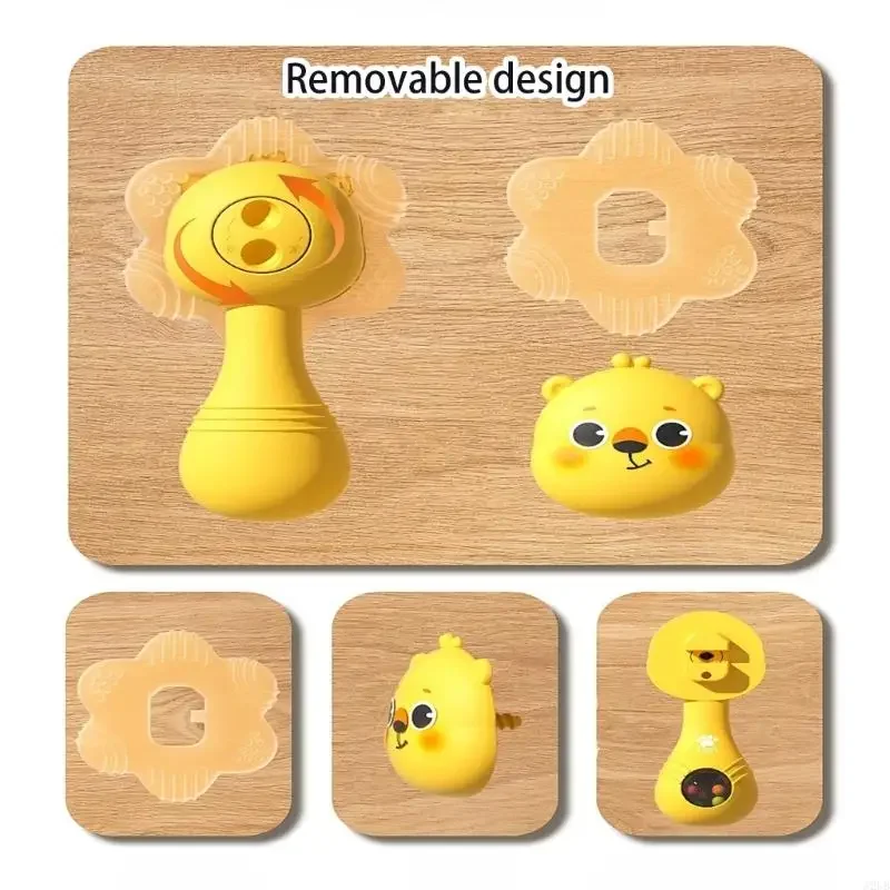 لعبة عضاضة لنمو الأطفال الرضع مع مزخرفة وصانعة للضوضاء للمهارات الحركية الدقيقة 15UB #6