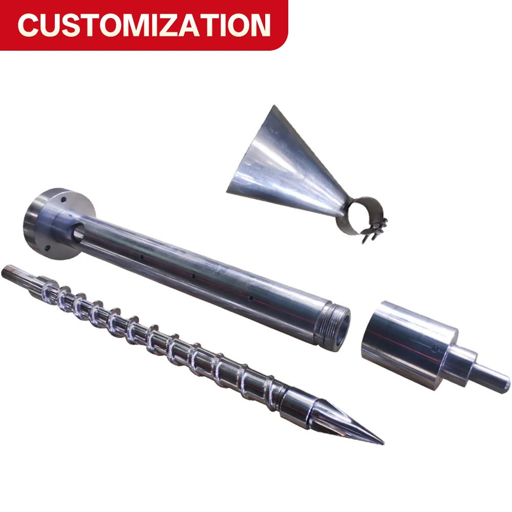 Custom Bimetallic Screw & Barrel, 35-150mm Diameter L/D 15-55 Ratio for Plastic Injection Molding Machine