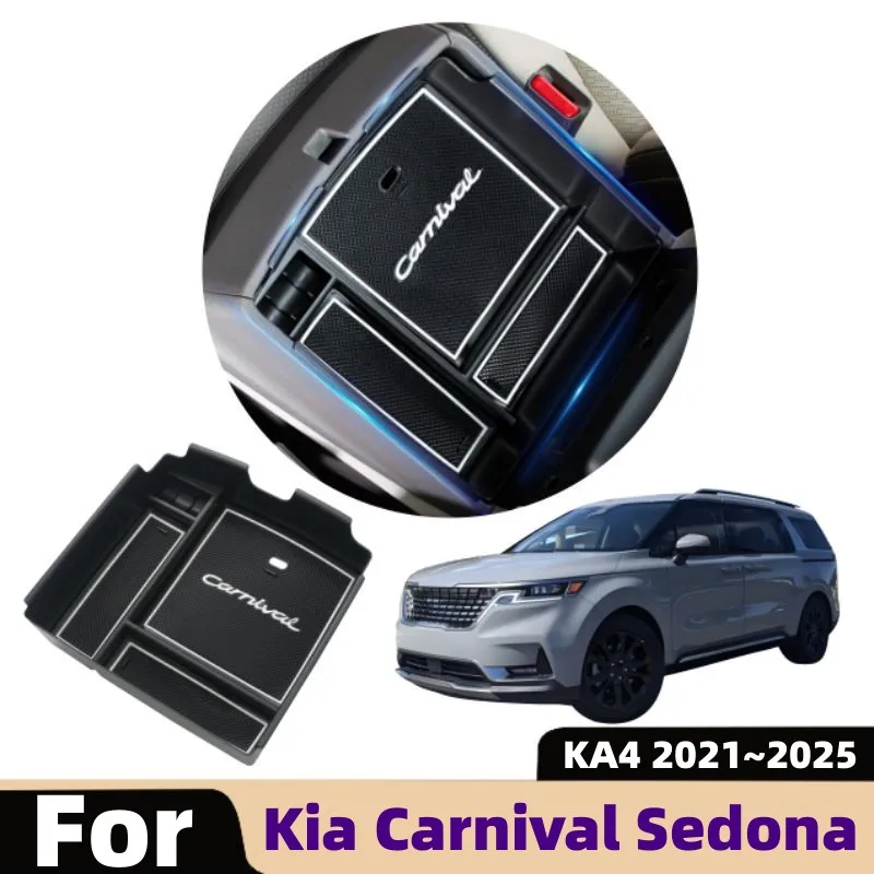 

Car Center Console Tray Armrest Hidden Sundries Storage Box For Kia Carnival Sedona KA4 2021 2022~2024 2025 Interior Accessories