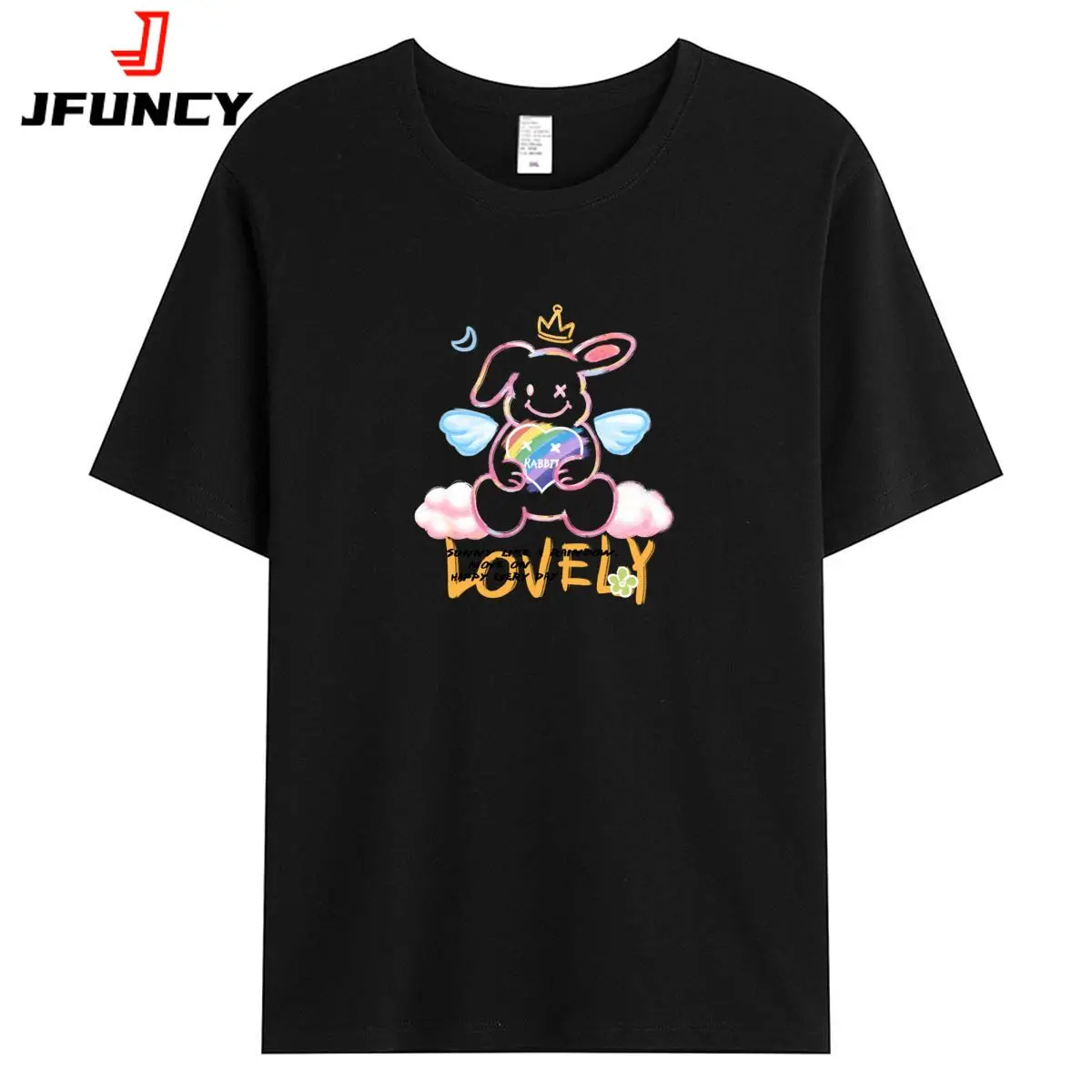 

JFUNCY 2023 женские футболки оверсайз Топы Harajuku Милая футболка с рисунком кота женская футболка с коротким рукавом женская одежда женские рубашки