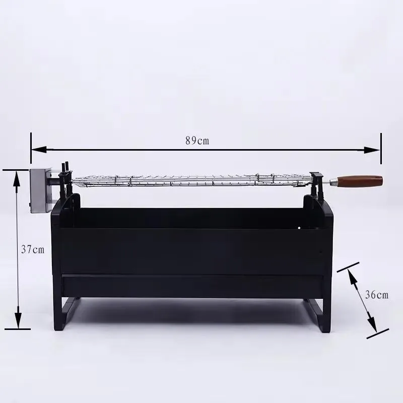 utomatic Rotating Charcoal Grill Portable Removable for Home Camping Outdoor BBQ