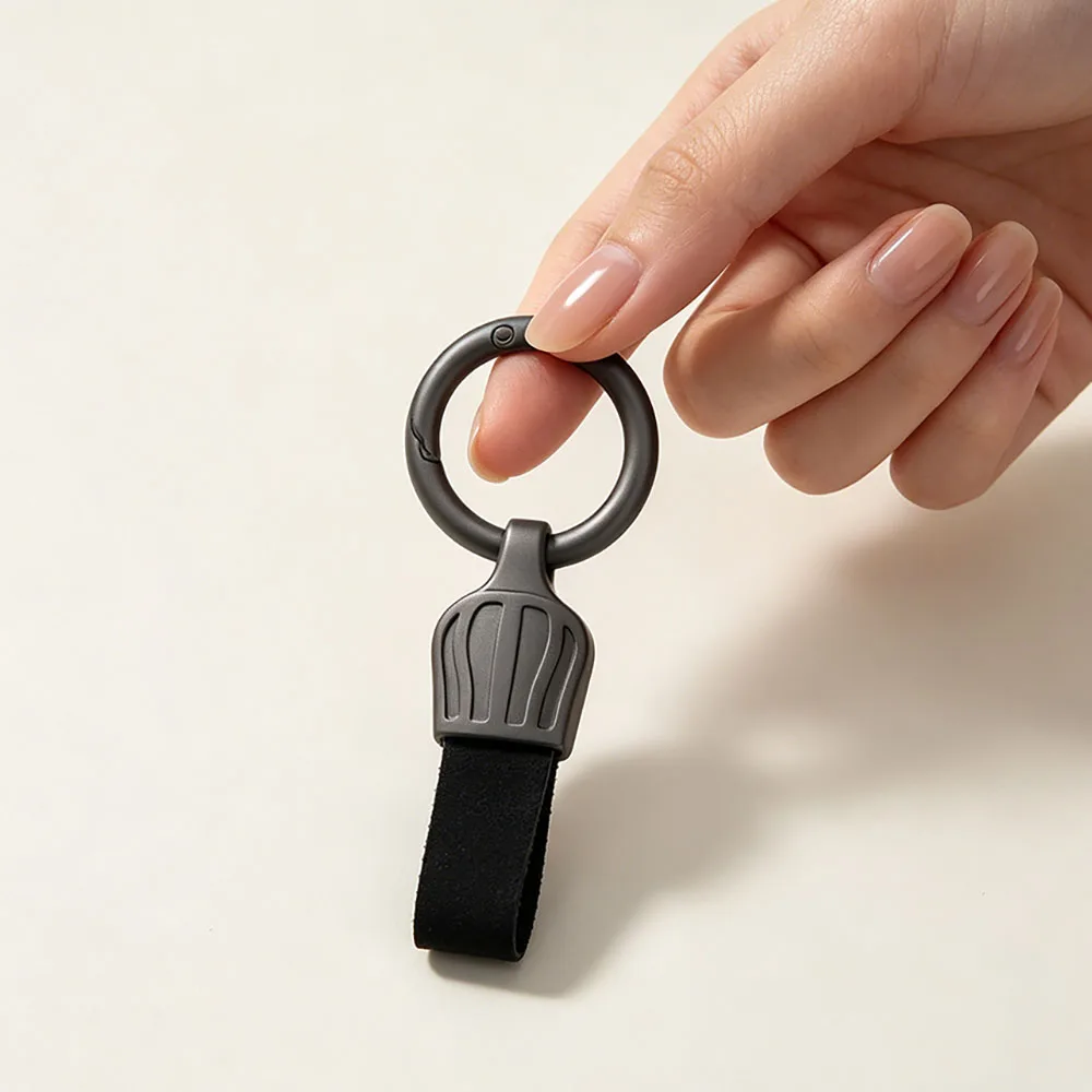 Crown Echtleder-Autoschlüsselanhänger, kreativer Luxus-Schlüsselanhänger für Herren und Damen, modischer Schlüsselanhänger aus Metall, langlebiger Anhänger, Schnallenkette, Zubehör, Geschenk – Detail 3