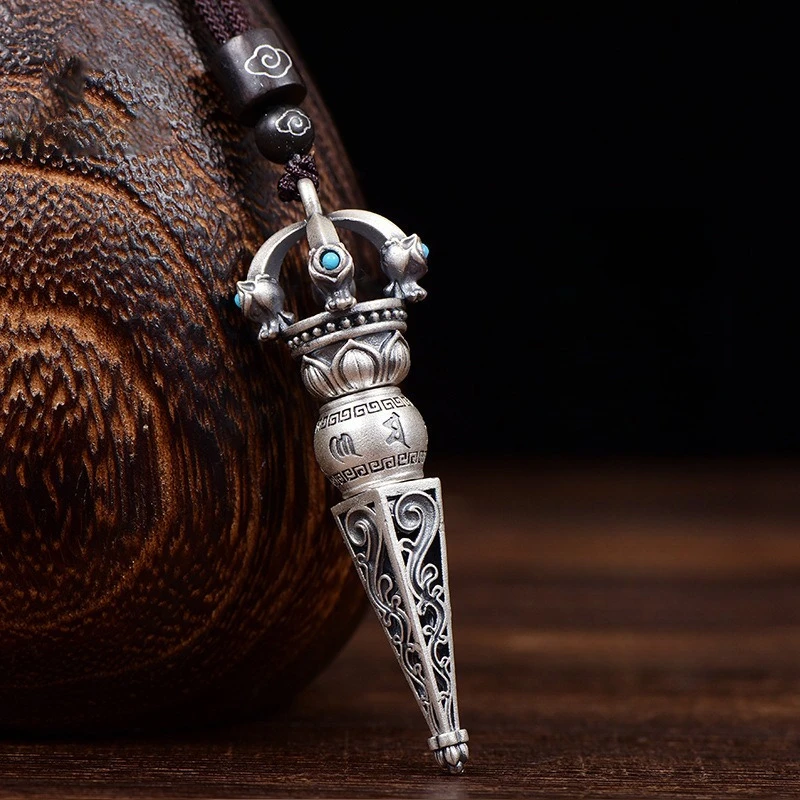 Tibetan Buddhism Vajra Buddhist Supplies Necklace Carving Six Character Mantra Religious Ornaments