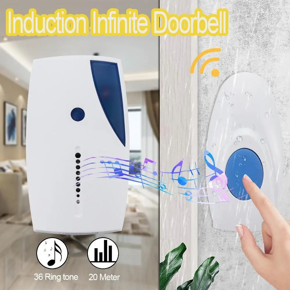 Portable 32 Chime Home Digital Doorbell Wireless Door Bell Musical Doorbell 100m Range