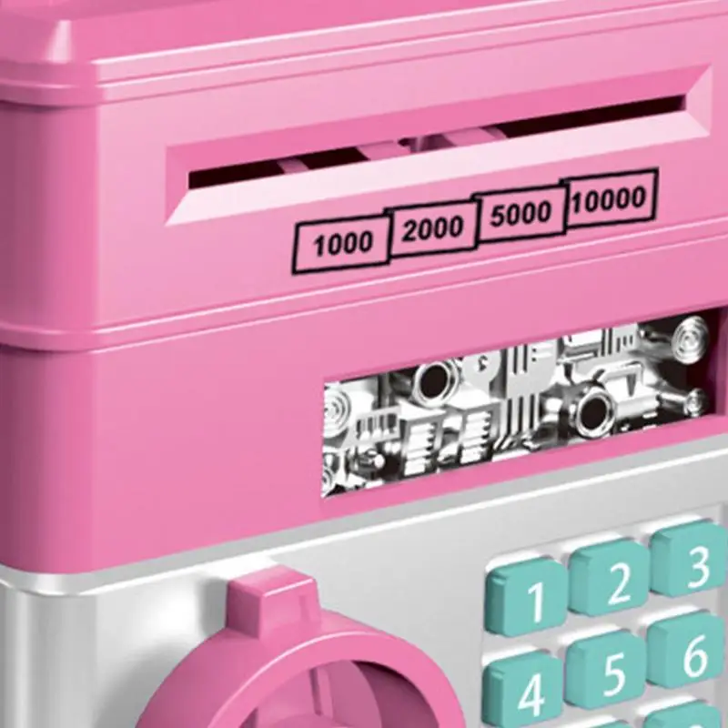 Kids ATM Bank Electronic Money Bank With Password Lock Saving Safe Machine Box Money Saver Storage With Debit Card Coin