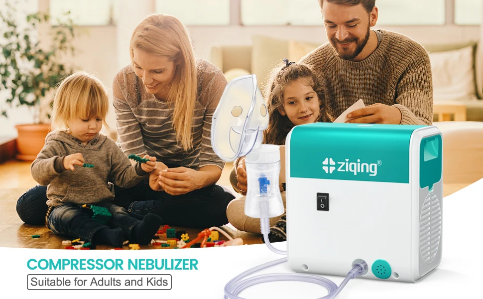 Ziqing Kompressor-Vernebler, Nebulizador, Haushaltsgesundheitsmonitore, tragbarer, leiser, zerstäubter Luftbefeuchter für Erwachsene und Kinder – Detail 1