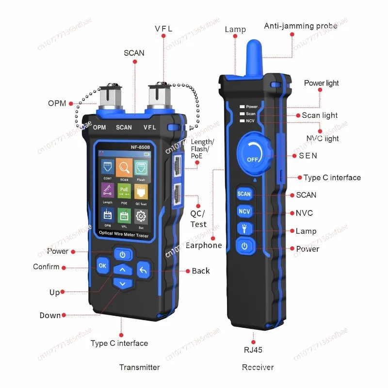 NF8508 English version line finder Network Cable Tester Opt ical Wire