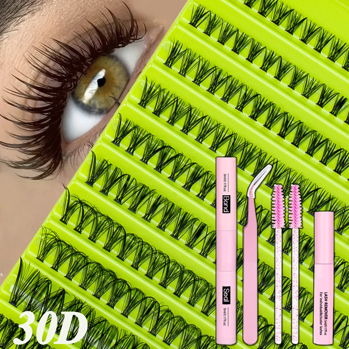 200 stuks gemengde lengte valse wimpers set 8-16 mm natuurlijk dun en dik herbruikbaar voor beginners wimperextensions met bond en afdichting