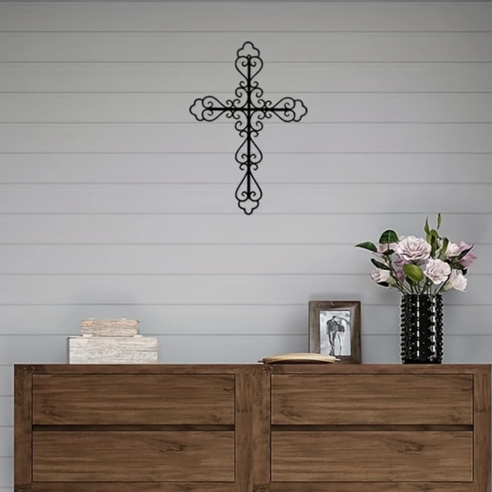 1pc Metal Cross Wall Decoration, Wall-mounted Metal Art Decor, For Home Decoration Wall decor metal wall hanging Crafts