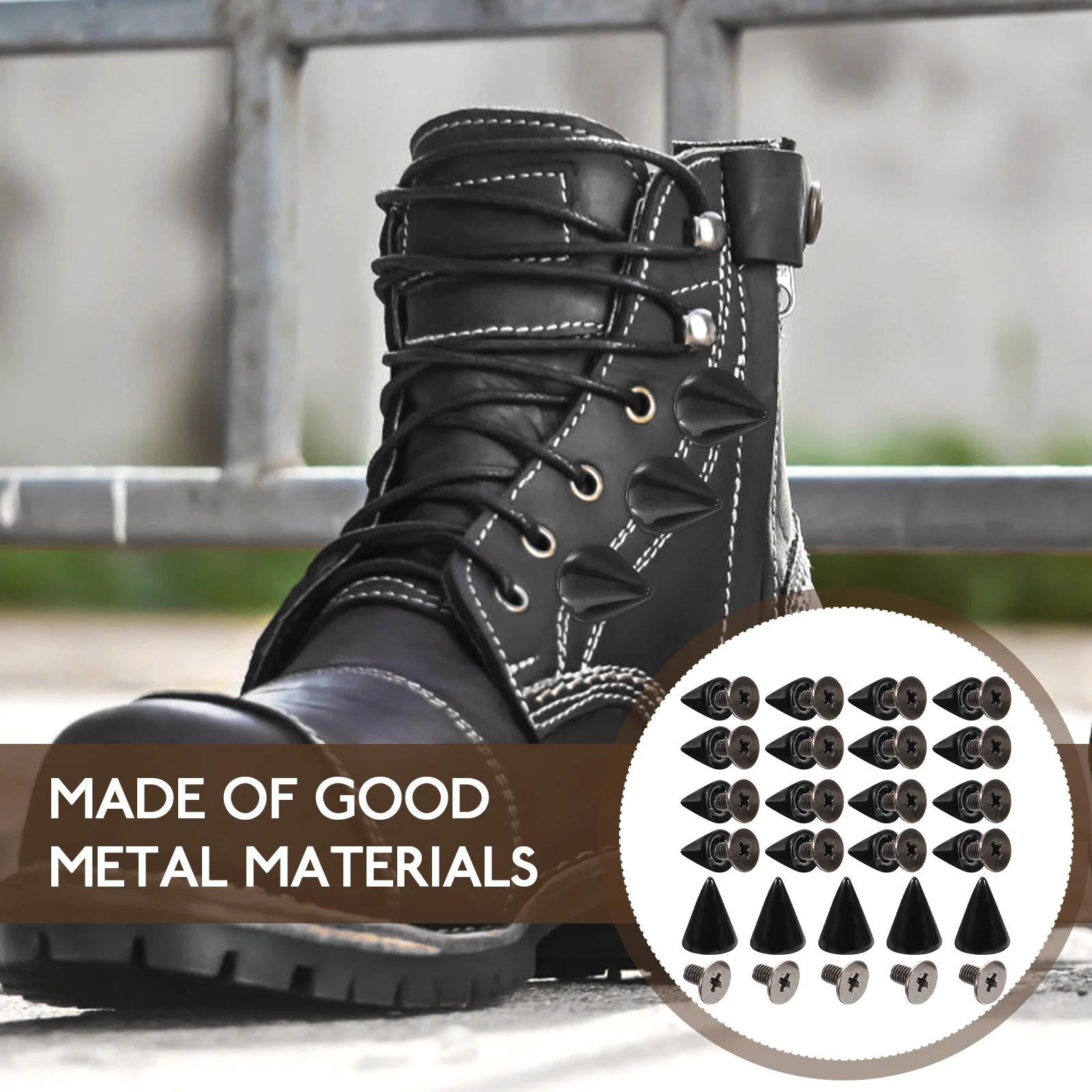 

100 комплектов винтов для чехла для телефона 7x10 мм, черные металлические заклепки, шипы, декоративные конусообразные модные аксессуары «сделай сам», шпильки, поставка