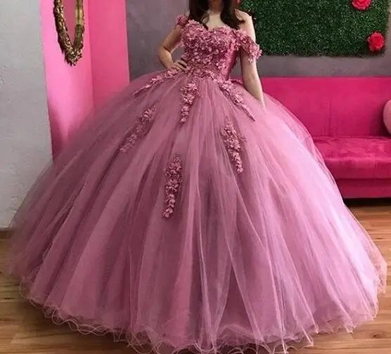 ANGELSBRIDEP Paarse Quinceanera Jurken Geappliceerde Bloemen Baljurk Sweet 15/16 Jurk Prom Party Jurken Voor Meisjes Aangepaste