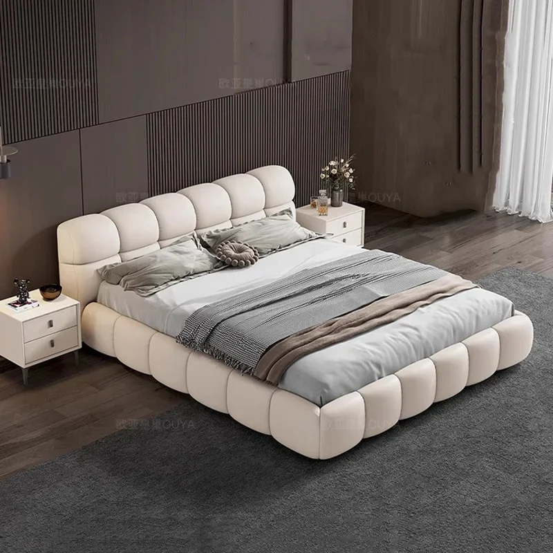 Nordic Minimalist Double Bed Modern Aesthetic Luxury Storage Bed Lounge Multifunctional Cama De Casal Luxuosa Hotel Furniture