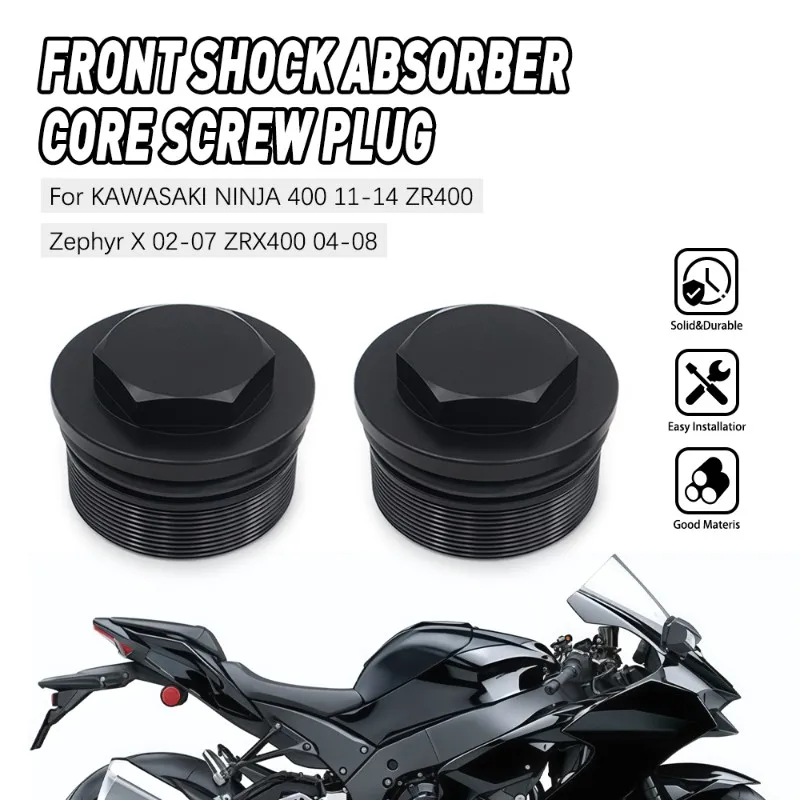 For Kawasaki NINJA 400 ZR400 EN650 ER650 Front Fork Shock Screw Plug For Motorcycle Accessories-ABQA