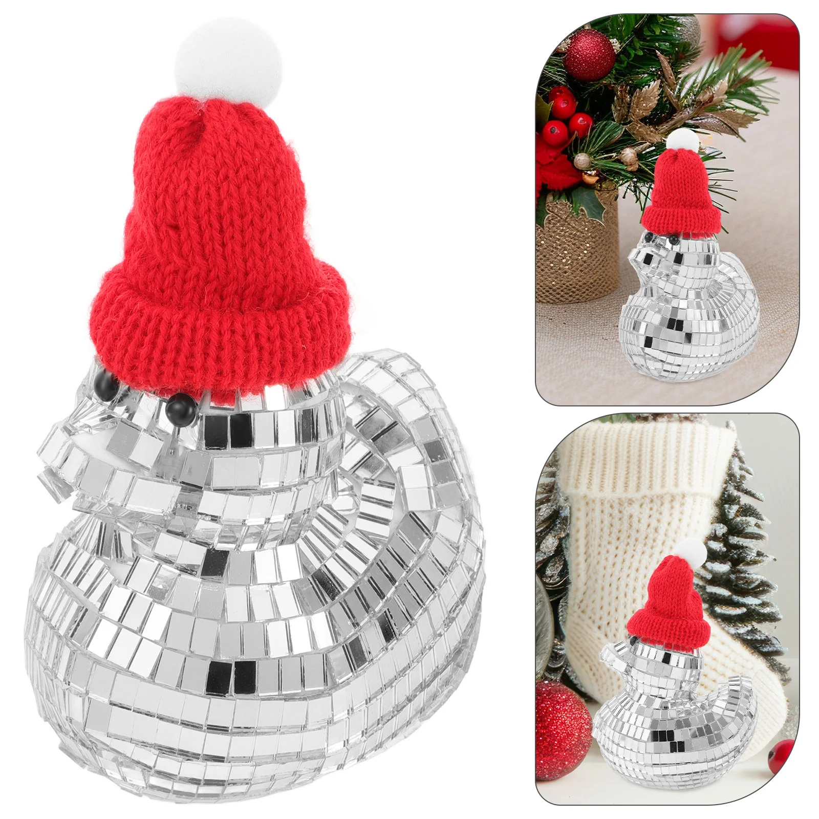 

Christmas Decorations Duck Disco Ball Ornament Stylish Glass Mirrored Design for Desk Decor Living Room Bedroom Party Accent