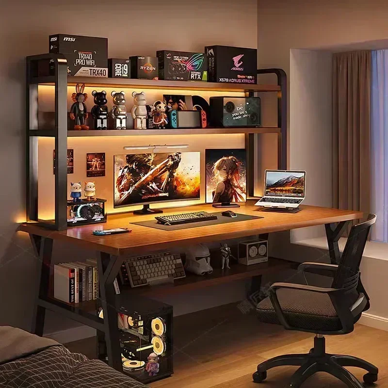 

Monitor Shelf Length Values Gaming Setup Height Adjustable Computer Desk Standing Square Table Small Office Gamer Ufficio White