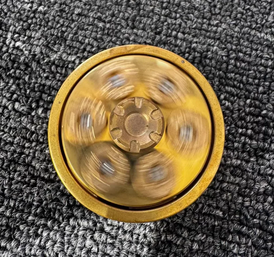 Used EDC PY brass left wheel rotor+base fidget decompression toy