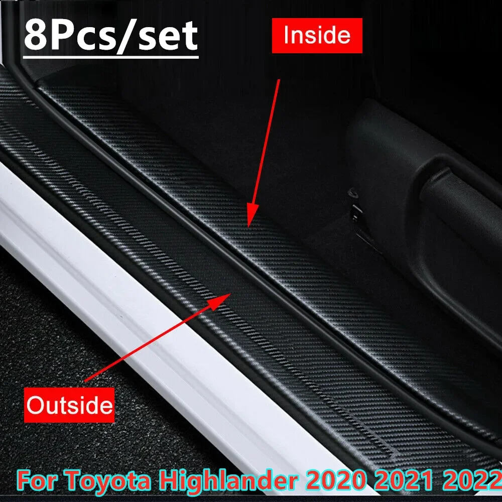 For Toyota Highlander 2020-2022 Leather Door Sill Guard Pedal Protector Cover