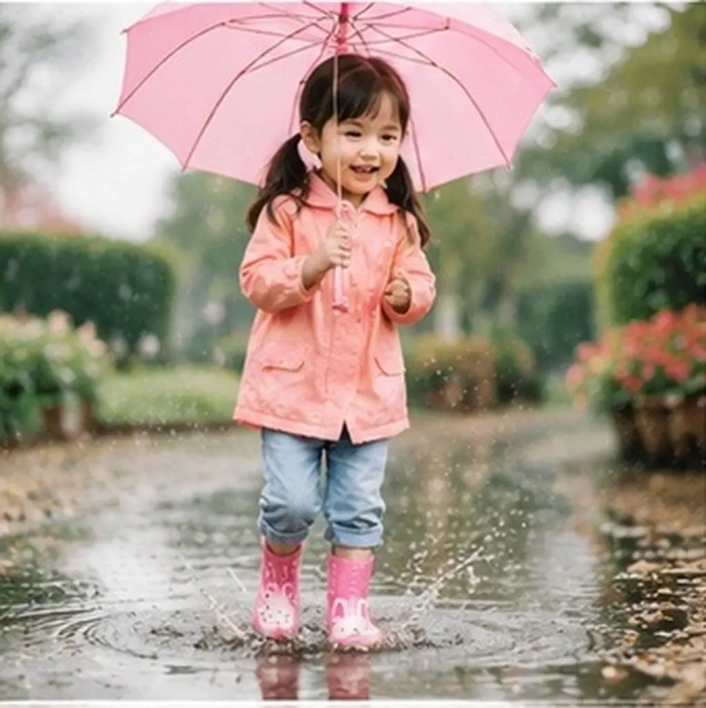 Kids Rain Boots Cartoon Style Waterproof PVC Material Anti Skid Soles Wear Resistant Thickened Toe Heel Protection Size 26 Pink